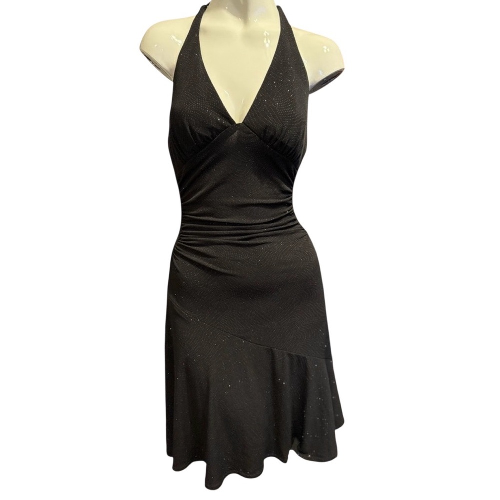 City Triangles Black Sparkle Halter Dress Juniors Size 3